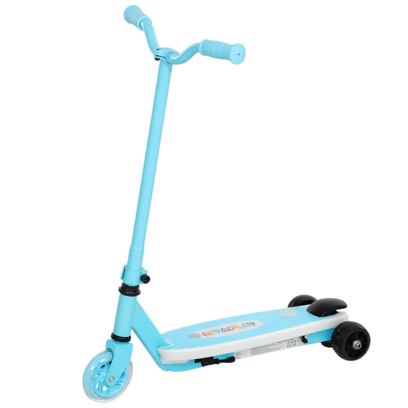 Blue Electric Scooter for Children 4-7 with Flashing LEDs & Extra Support Wheels