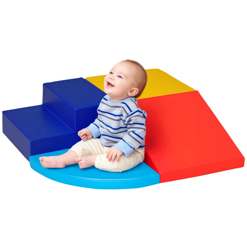 Soft Foam Toddler Stairs and Ramp Set – Safe Climb & Crawl Educational Activity Toy