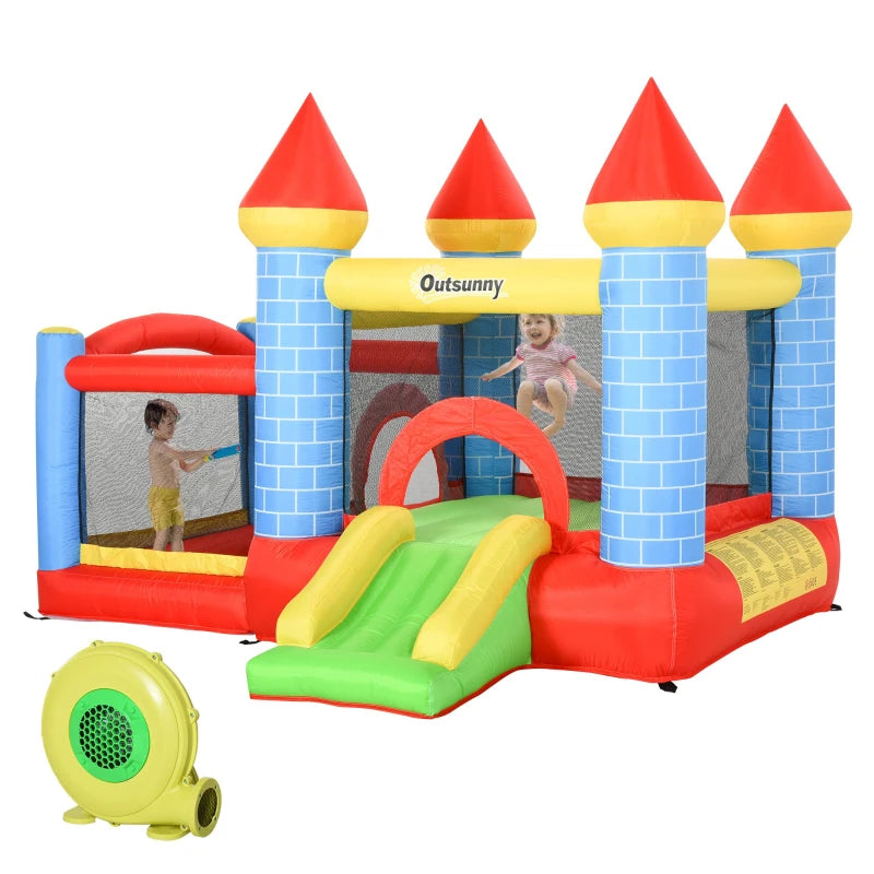 Bounce Castle Inflatable with Slide, Pool & Basketball for Kids Ages 3-10, 3x2.75x2.1m