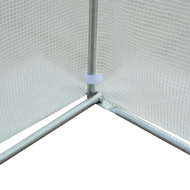 Galvanised Steel Frame Walk-In Polytunnel Greenhouse with Door & Windows – White, 4.5 x 3 x 2 m