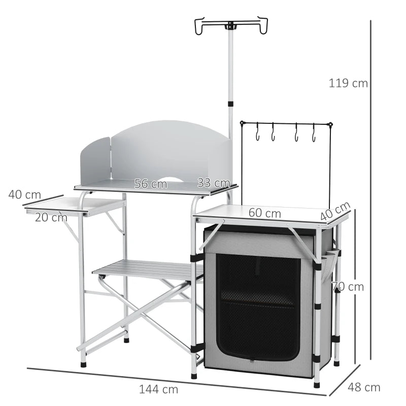 Folding Camping Kitchen with Wind Shield