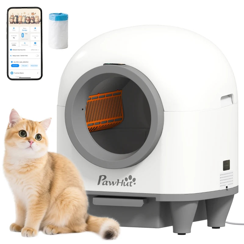 80L Large Self-Cleaning Cat Litter Tray with Smart App Control