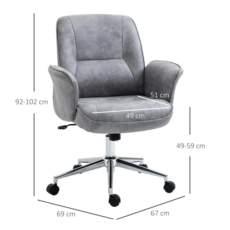 Mid Back Office Chair for Home Study – Grey