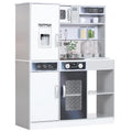Kids Pretend Play Kitchen Set with Sounds, Lights, Running Water & Coffee Maker