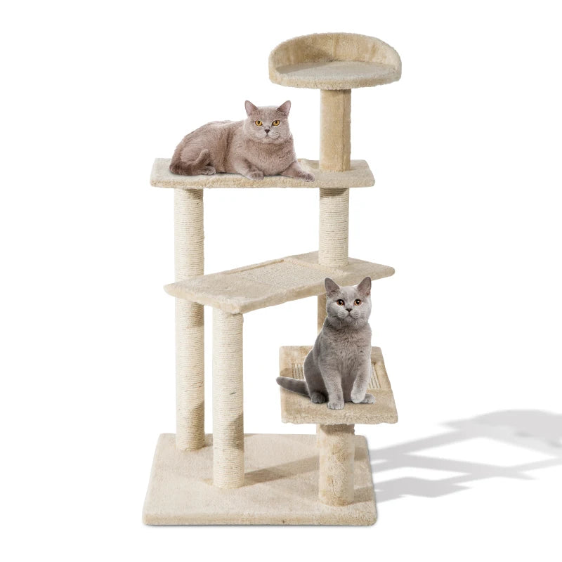 Beige Cat Tree – 100 cm Activity Tower for Kittens & Cats