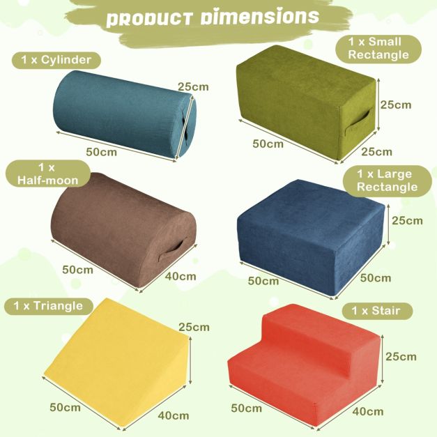 Baby Climbing Blocks Set – 6 Pieces with Skin-Friendly Chenille