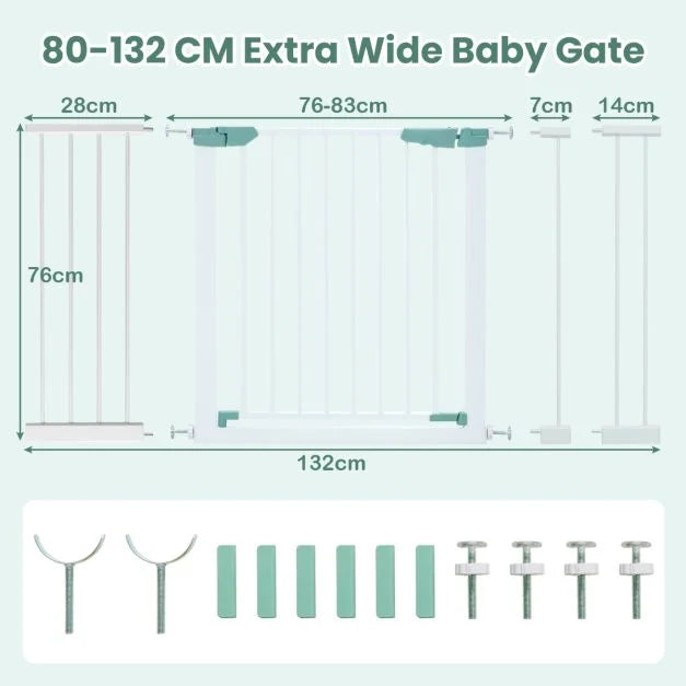 Wide Baby Safety Gate for Openings 80–123 cm | Secure & Adjustable