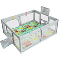 Large Baby Playpen with Mat, Basketball Hoop, and Soccer Nets for Active Play