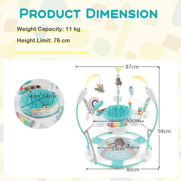 Baby Activity Center with 360° Rotating Seat & 3 Height Levels for 6 Months+