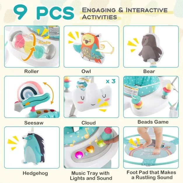 Baby Activity Center with 360° Rotating Seat & 3 Height Levels for 6 Months+