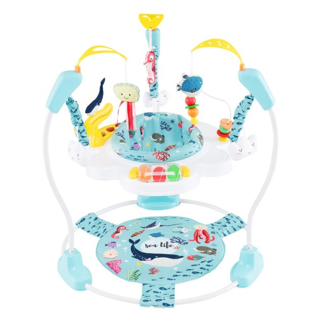 Baby Activity Center with 360° Rotating Seat & 3 Height Levels for 6 Months+