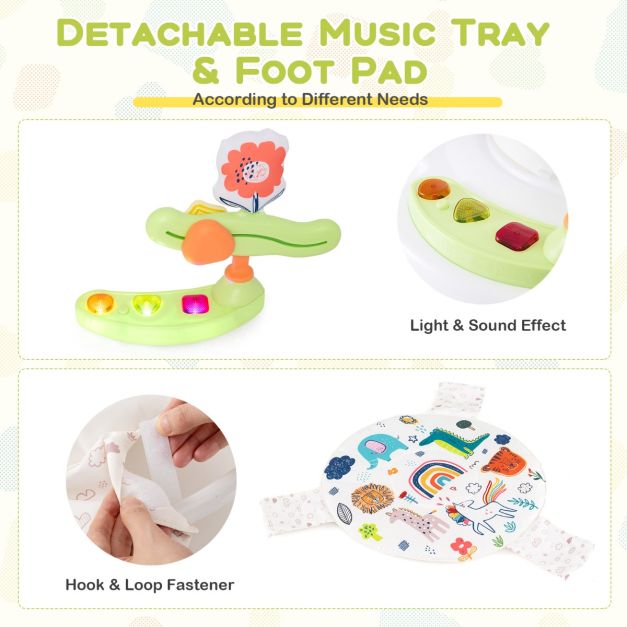 Baby Activity Center with 360° Rotating Seat & 3 Height Levels for 6 Months+