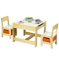 Kids Table and Chair Set with Double-Sided Tabletop and Storage Box