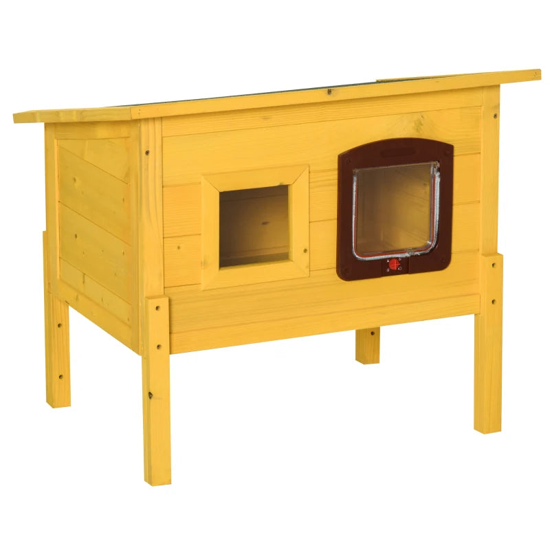 Wooden Cat House Hideout – Outdoor Waterproof Shelter