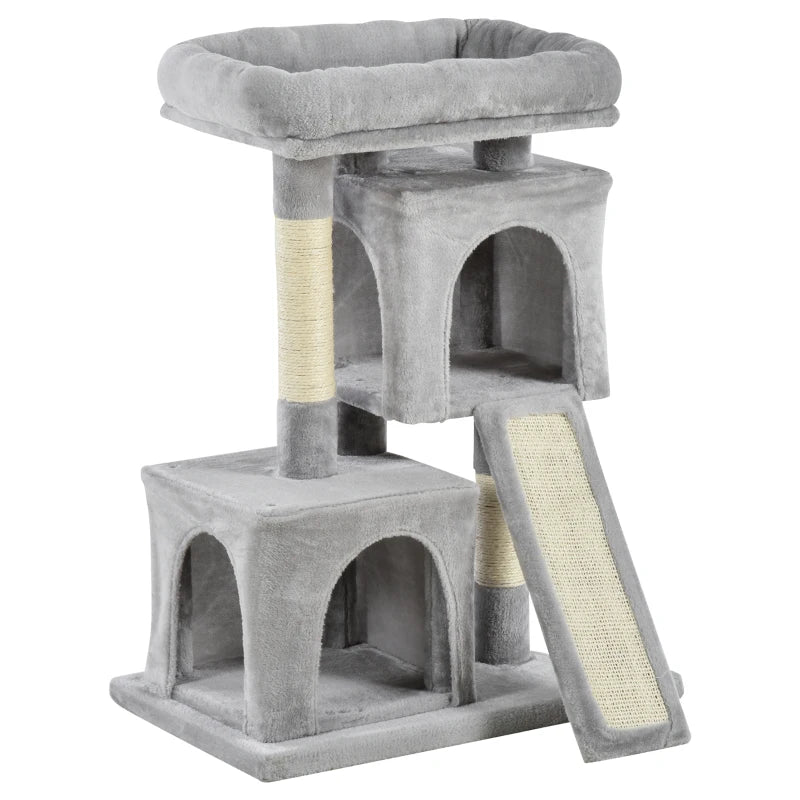 Grey Cat Tower with Scratching Post & Climbing Frame