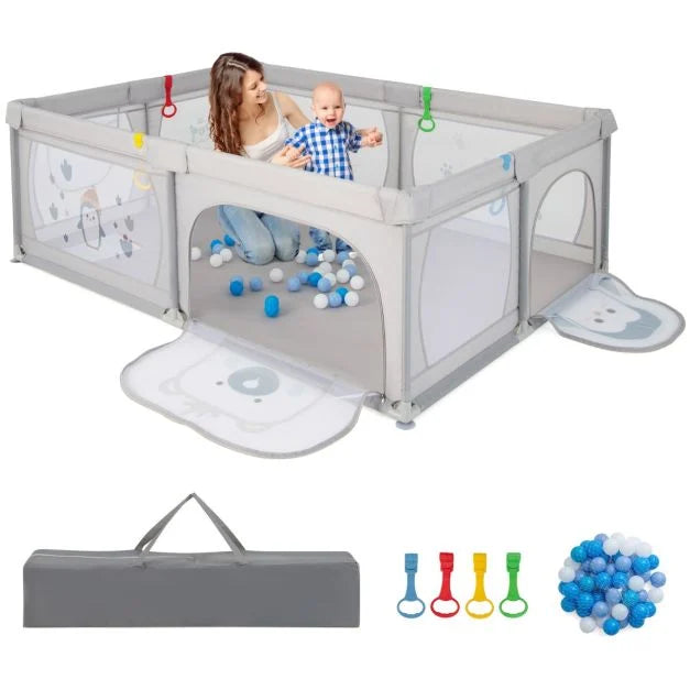 Baby Playpen 206×147 cm with 50 Ocean Balls for Babies and Toddlers