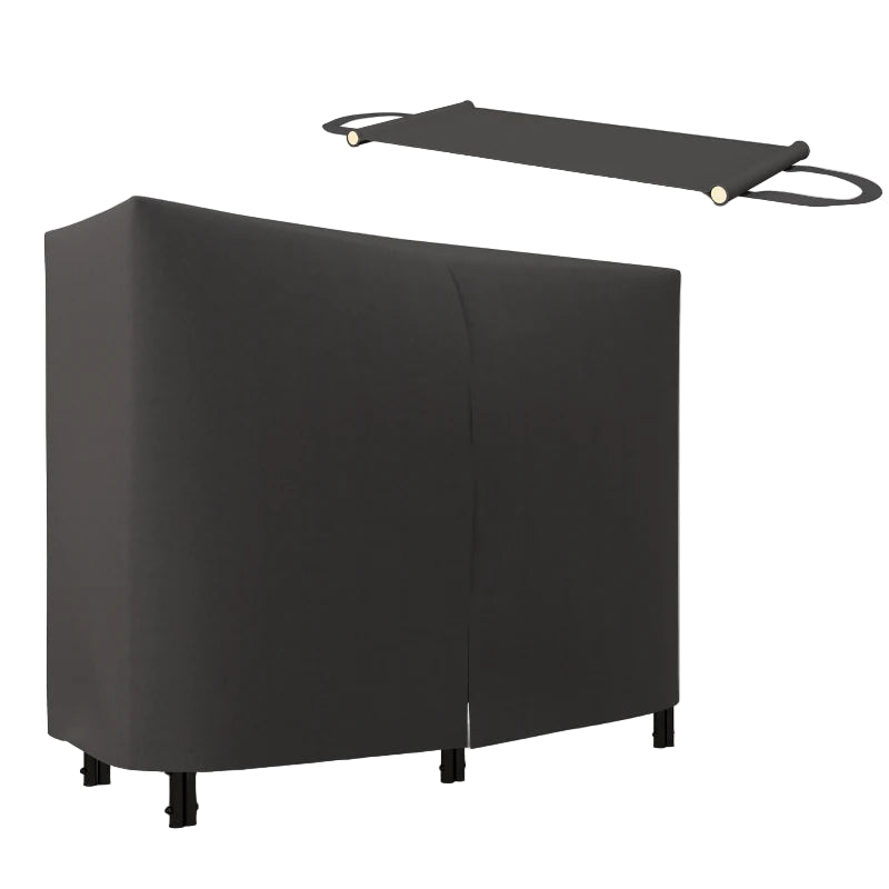 Metal Firewood Storage Rack 4FT with Canvas Bag and Oxford Waterproof Cover, Black
