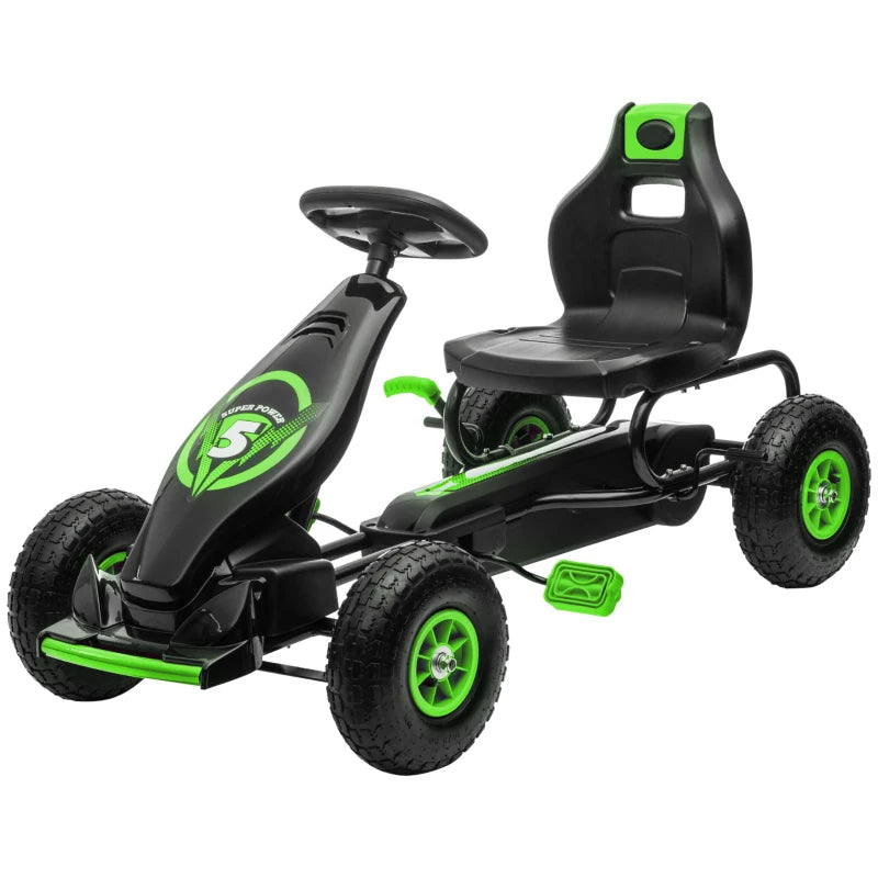 Durable Kids Pedal Go Kart with Inflatable Tires and Adjustable Seat – Perfect Gift
