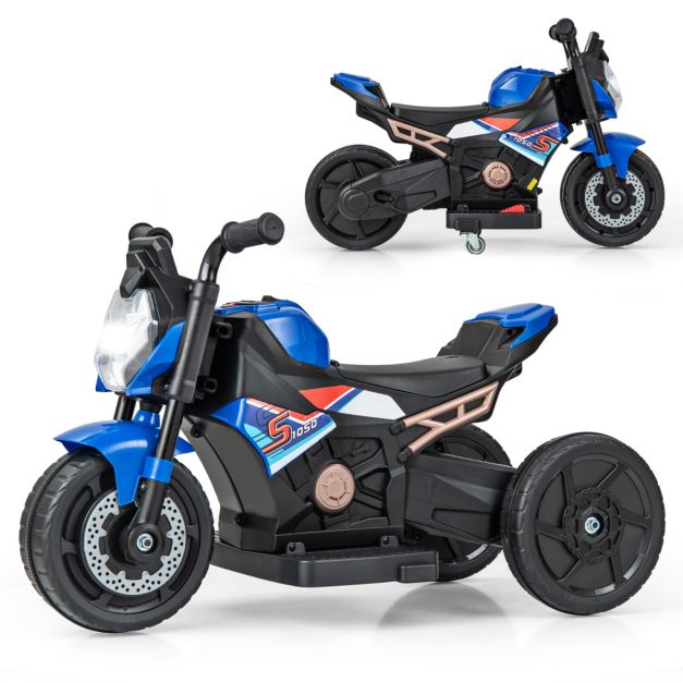 Kids 6V Ride-On Bike 2/3-Wheel Conversion & Removable Training Wheels