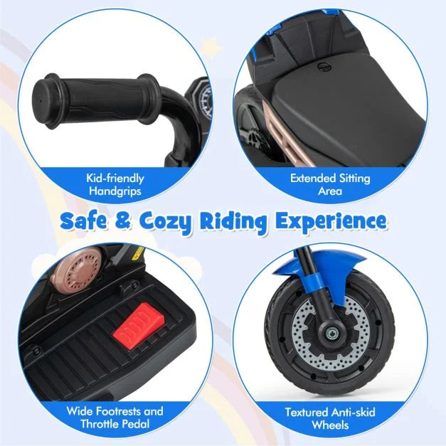 Kids 6V Ride-On Bike | 2/3-Wheel Conversion & Removable Training Wheels