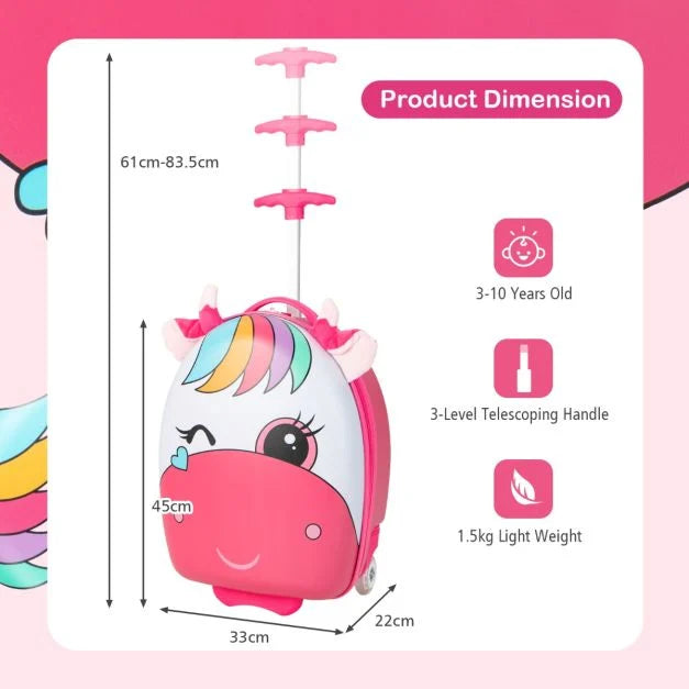 Children’s Luggage with Light-Up Spinner Wheels and Telescopic Handle