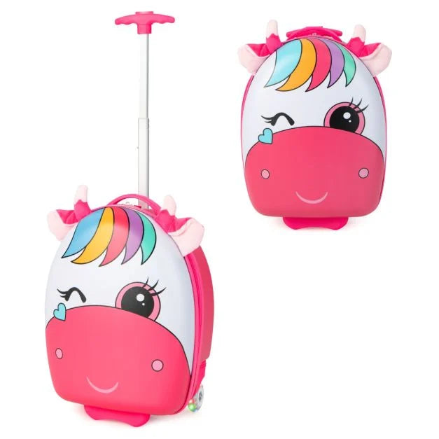 Children’s Luggage with Light-Up Spinner Wheels and Telescopic Handle