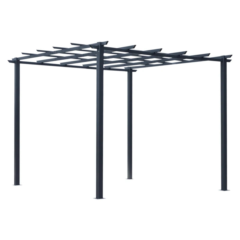 Garden Gazebo Pergola 3x3m Metal Frame with Trellis for Vines and Sun Protection