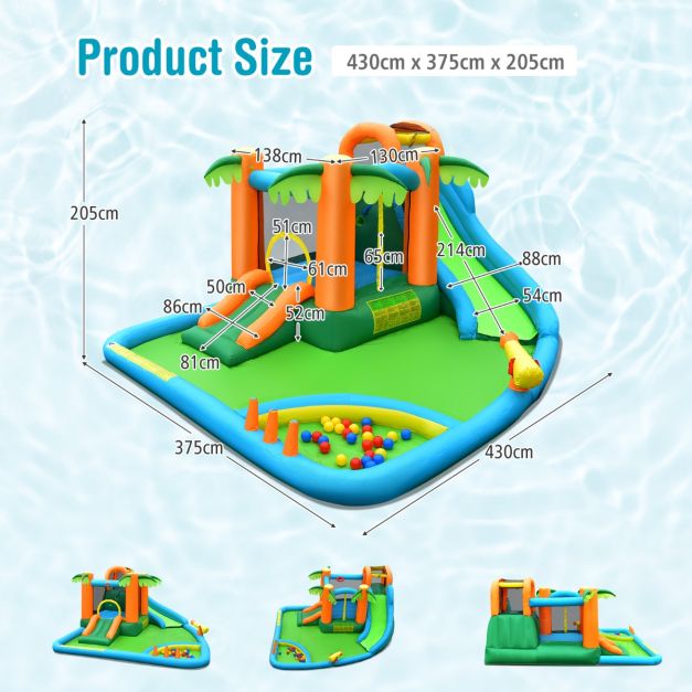 7-in-1 Kids Bounce House with Slide & Trampoline – Blower Not Included