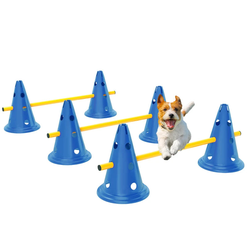 Dog Agility Training Kit with 6 Cones & Poles