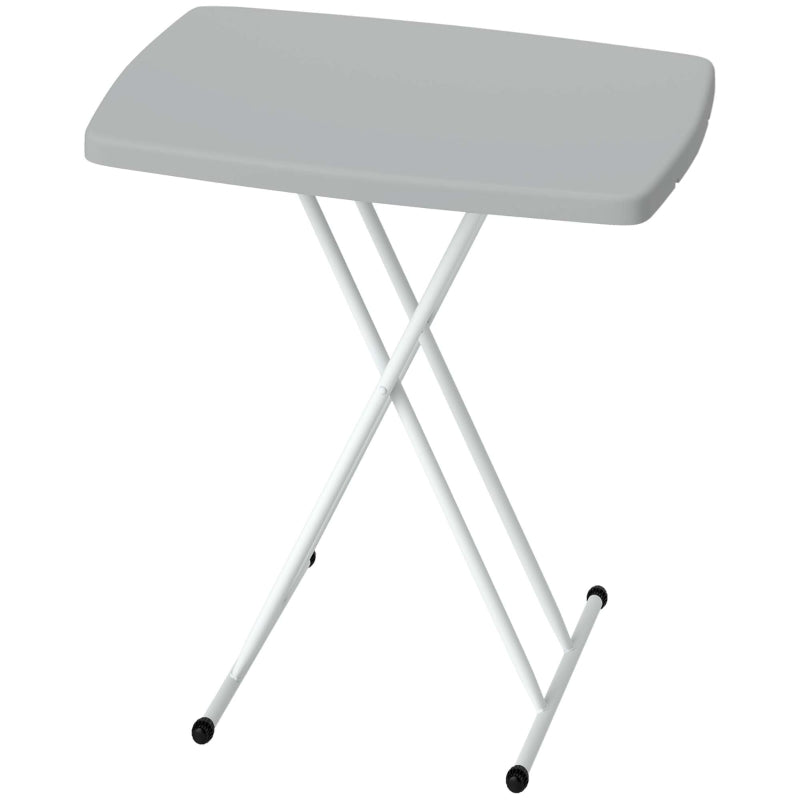 Compact Folding Outdoor Table, Minimal Design for Patio or Balcony – Grey/White
