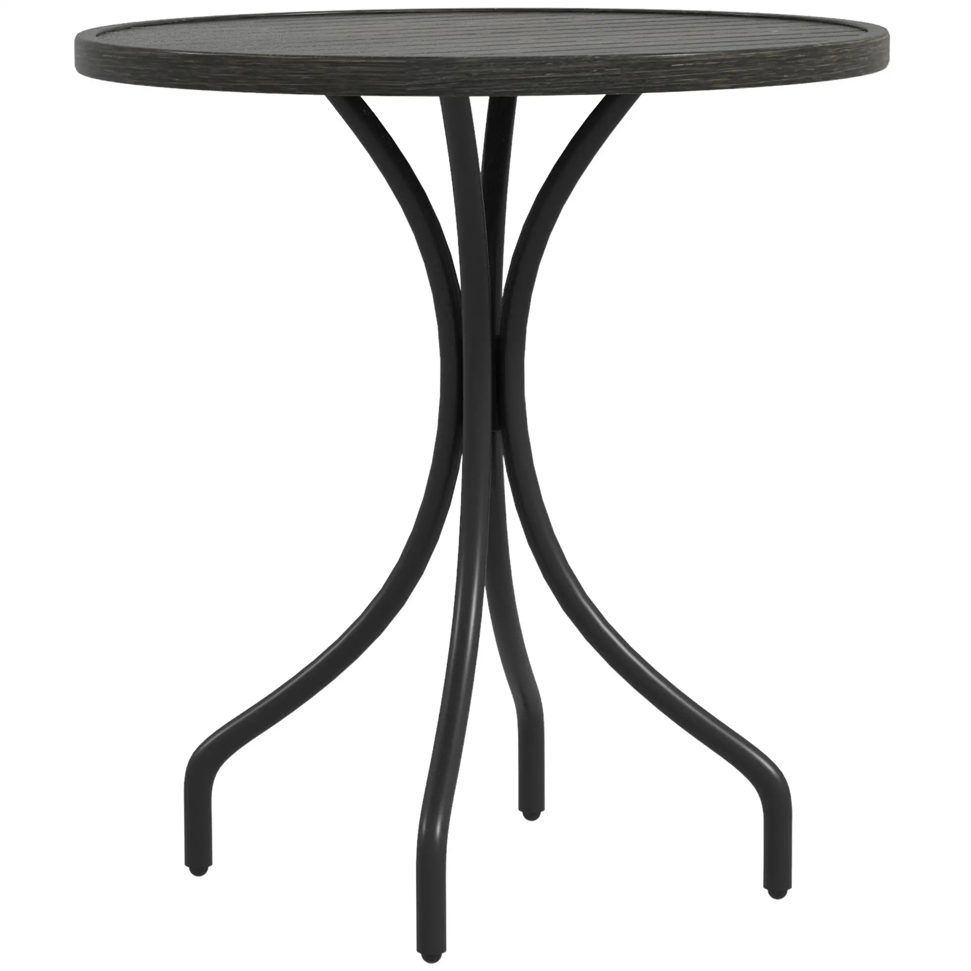 Sturdy Grey Galvanised Steel Garden Table, 66cm Diameter Perfect for Outdoor Use