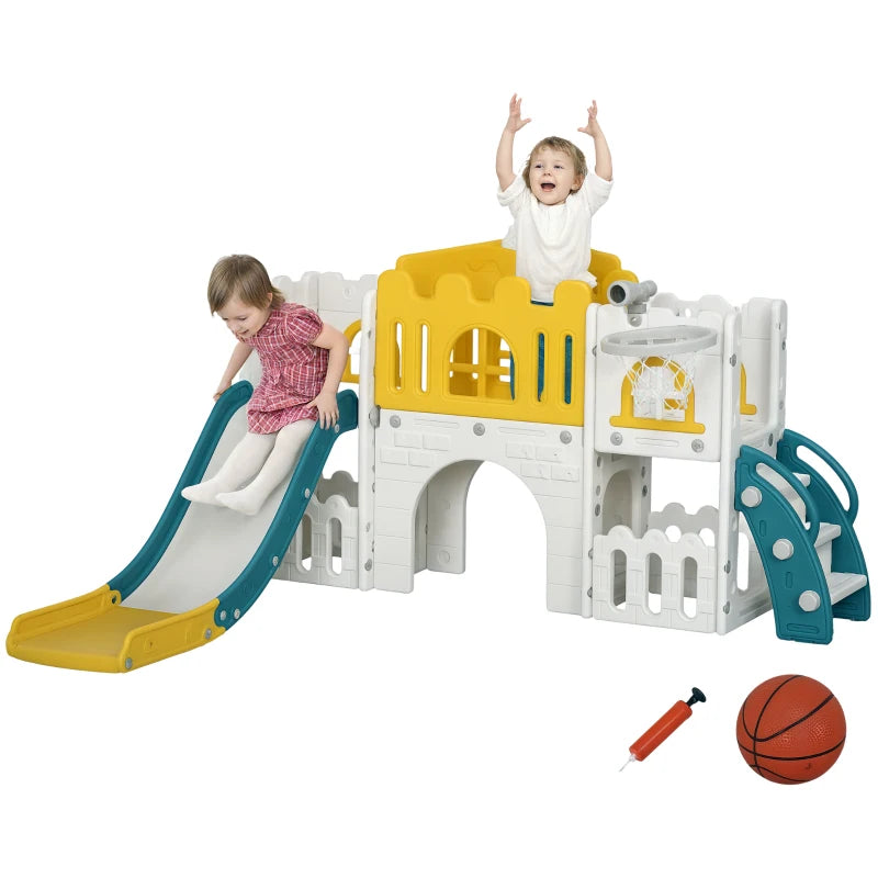 Fun 7-in-1 Toddler Slide with Basketball Hoop – Great for Ages 1-3 Years Playtime