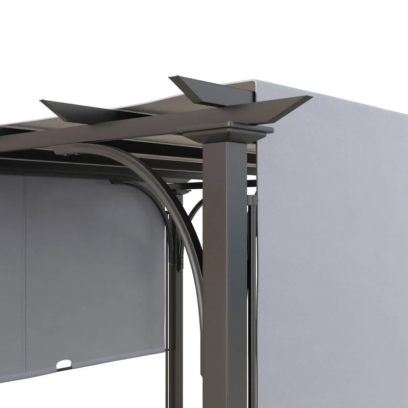 Durable Grey Pergola Gazebo with Adjustable Roof – Perfect for Gardens, 3x3m