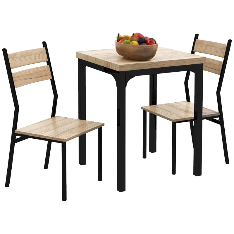 Three-Piece Dining Set – Compact & Minimal, Light Wood Grain