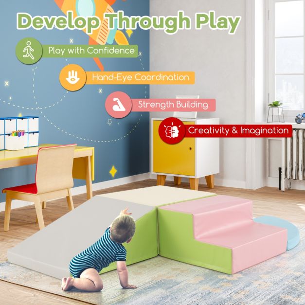 4-Piece Infant Baby Foam Climb & Crawl Block Play Set