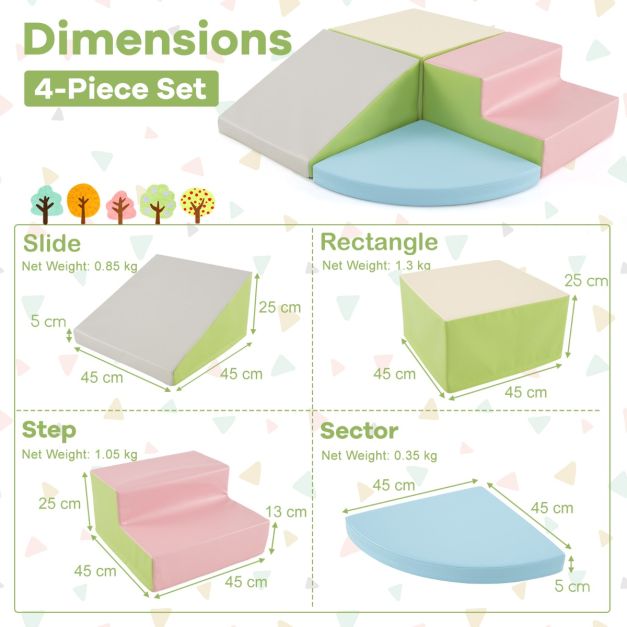 4-Piece Infant Baby Foam Climb & Crawl Block Play Set