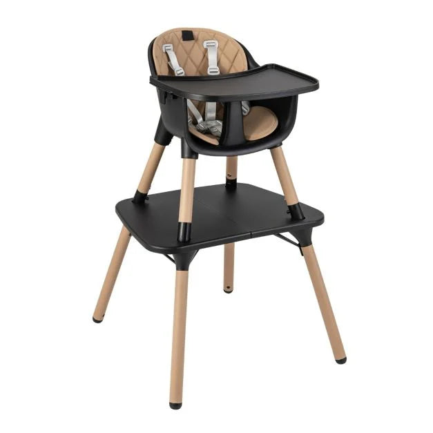 2-Position Removable Tray Convertible Baby High Chair with Comfortable Seating