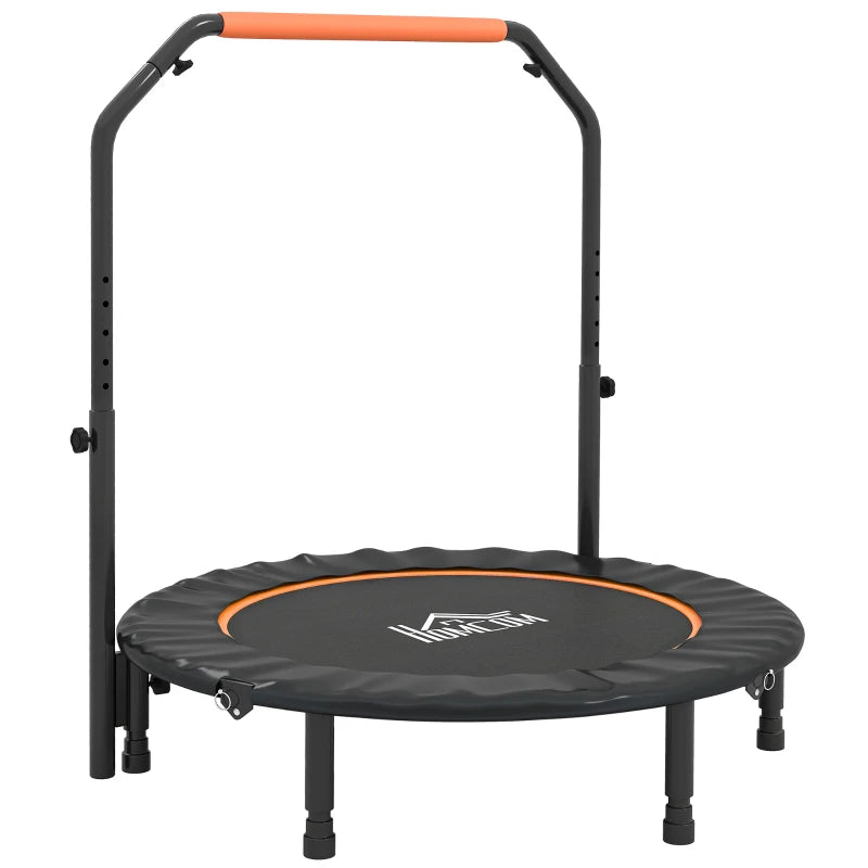 Orange Mini Trampoline – 45" Foldable Fitness Rebounder with Handle