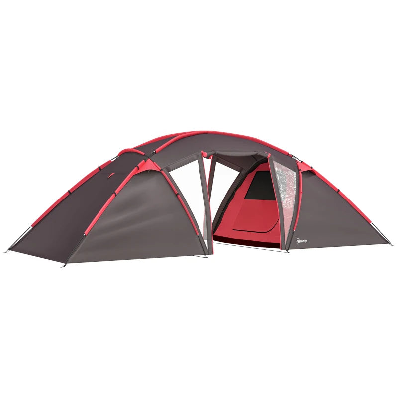 Family Tent for 4-6 People – 2-Room Waterproof Tunnel w/ Carry Bag