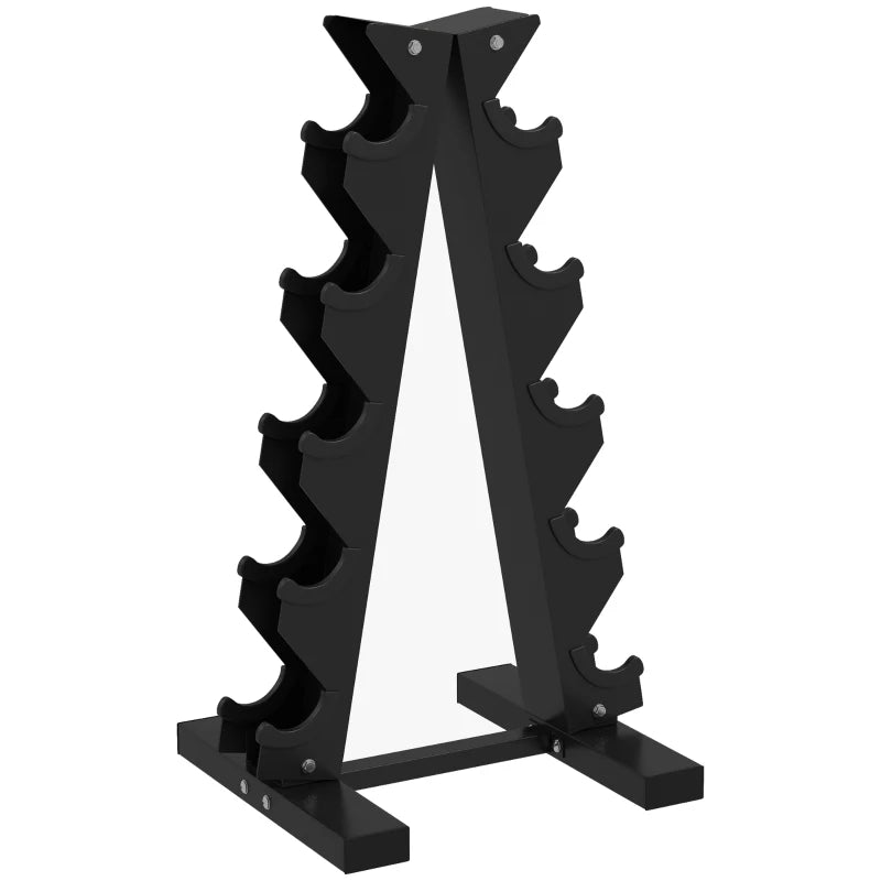 Black Dumbbell Rack – 5-Tier Home Gym Storage