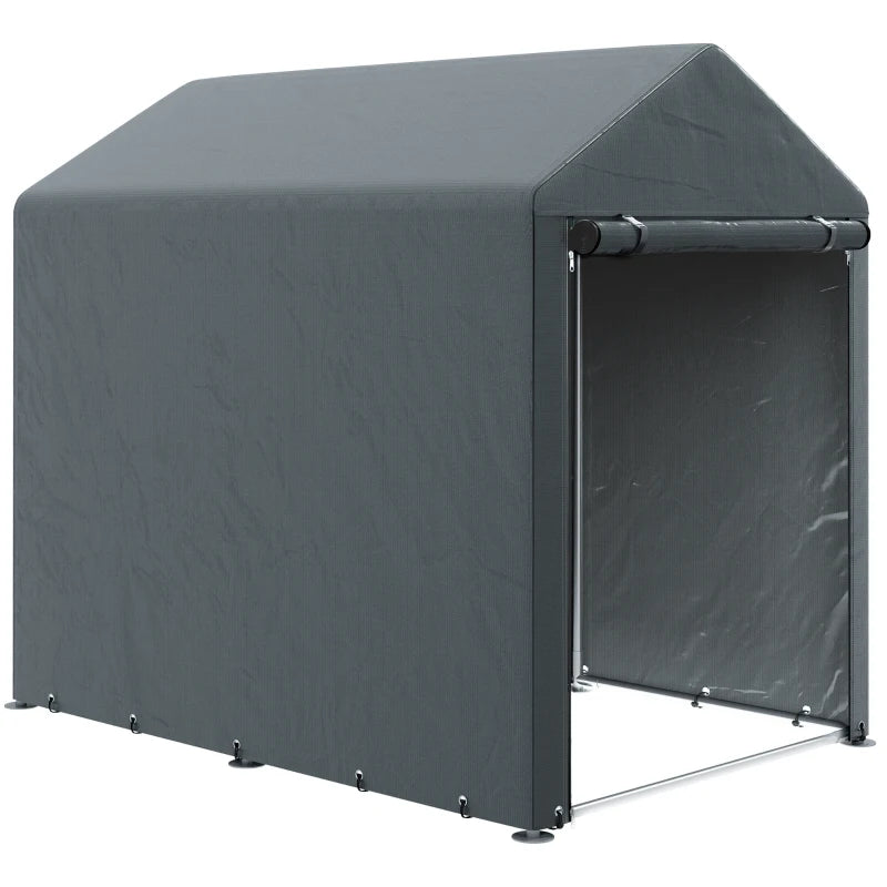 Compact Temporary Garden Shed with Full Accessories Dark Grey, 179 x 120 cm