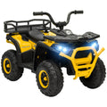 Battery-Powered Kids Electric ATV with Spring Suspension and Storage Basket – Yellow