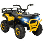 Battery-Powered Kids Electric ATV with Spring Suspension and Storage Basket – Yellow