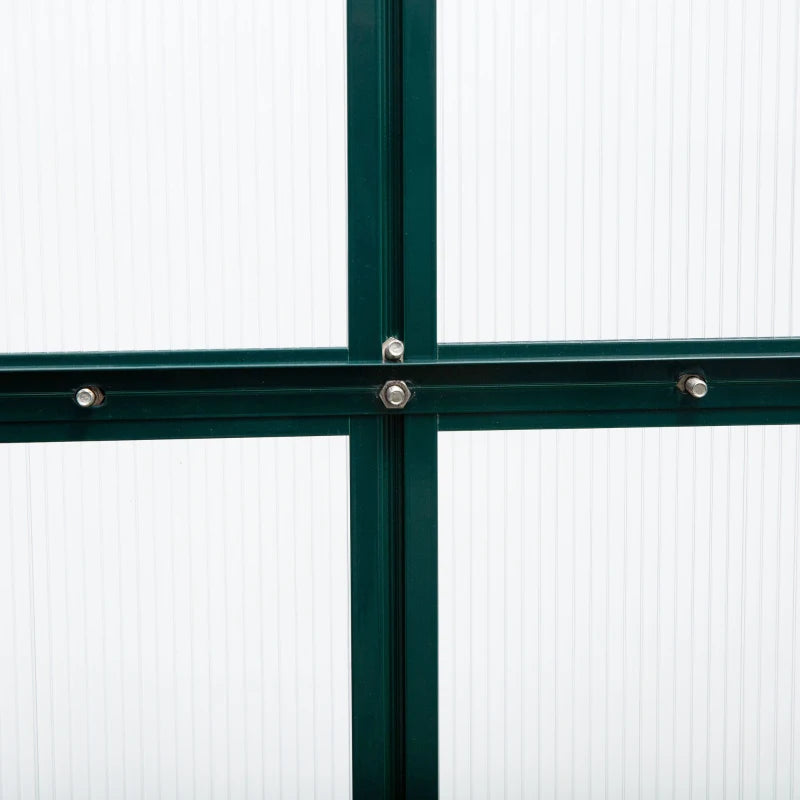 Walk-In Polycarbonate Greenhouse with Door, Window & Frame, Dark Green, 6x10ft