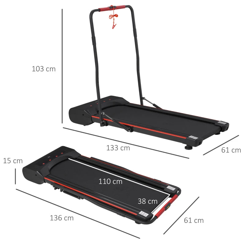 Foldable Treadmill for Office & Home – LED Display & Remote