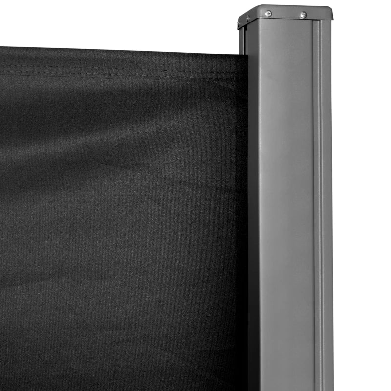 Retractable Balcony Privacy Screen 3x1.6m – Outdoor Sunshade Awning Panel, Black