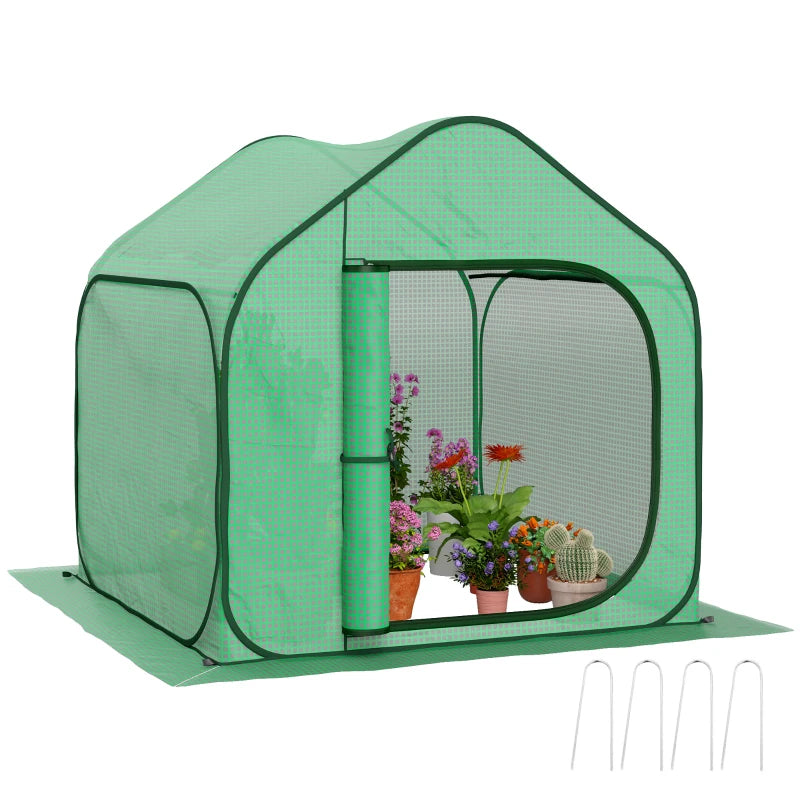 Portable Pop-Up Greenhouse for Outdoor Gardening – 150x148cm, Green Cover
