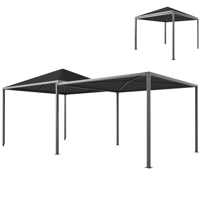 Sturdy Outdoor Gazebo with Wheels, Extendable Awning & UPF30+ Canopy, 3x3 & 3x6m