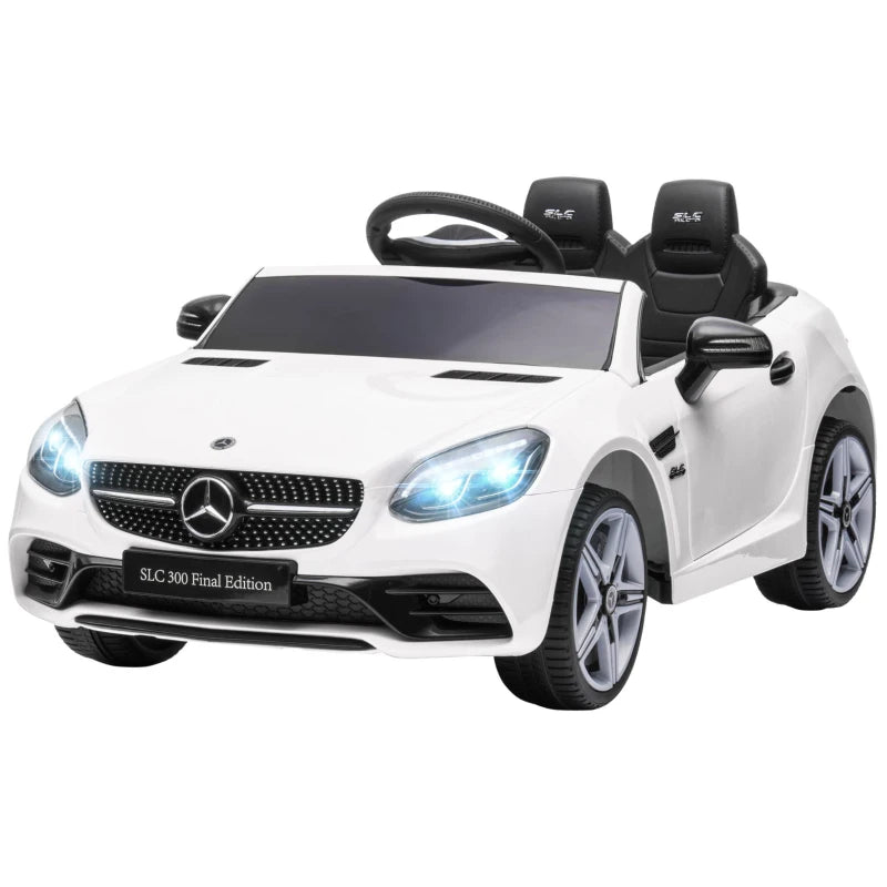 Licensed 12V Benz SLC 300 Kids Electric Ride-On with Remote, LED Lights & Music