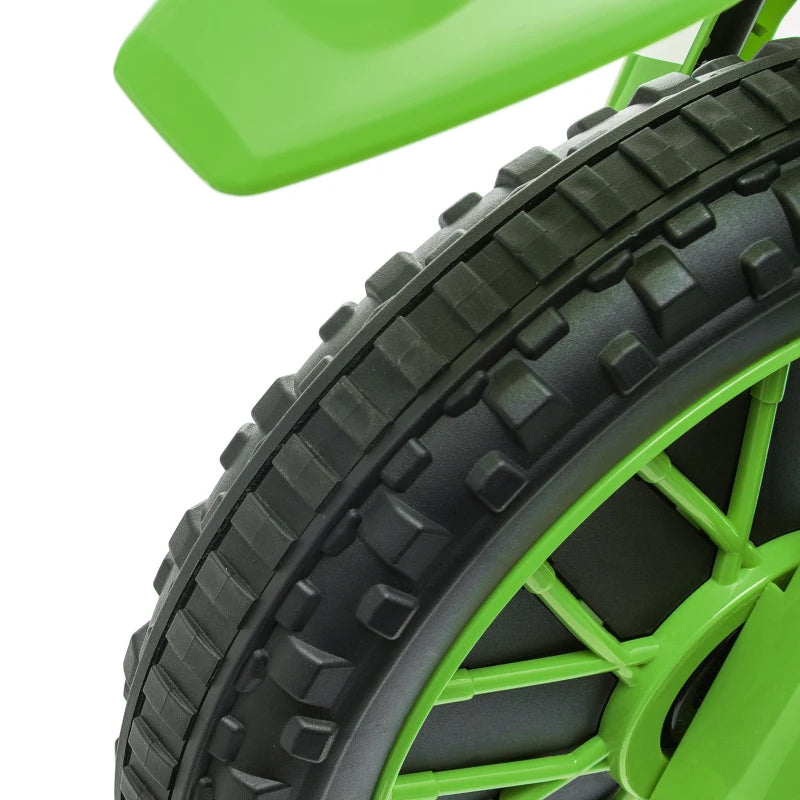 Green 12V Kids Electric Motorcycle Ride-On with Training Wheels, Ages 3 to 6